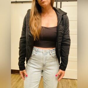 Athletic Black Jacket with Hood Forever 21